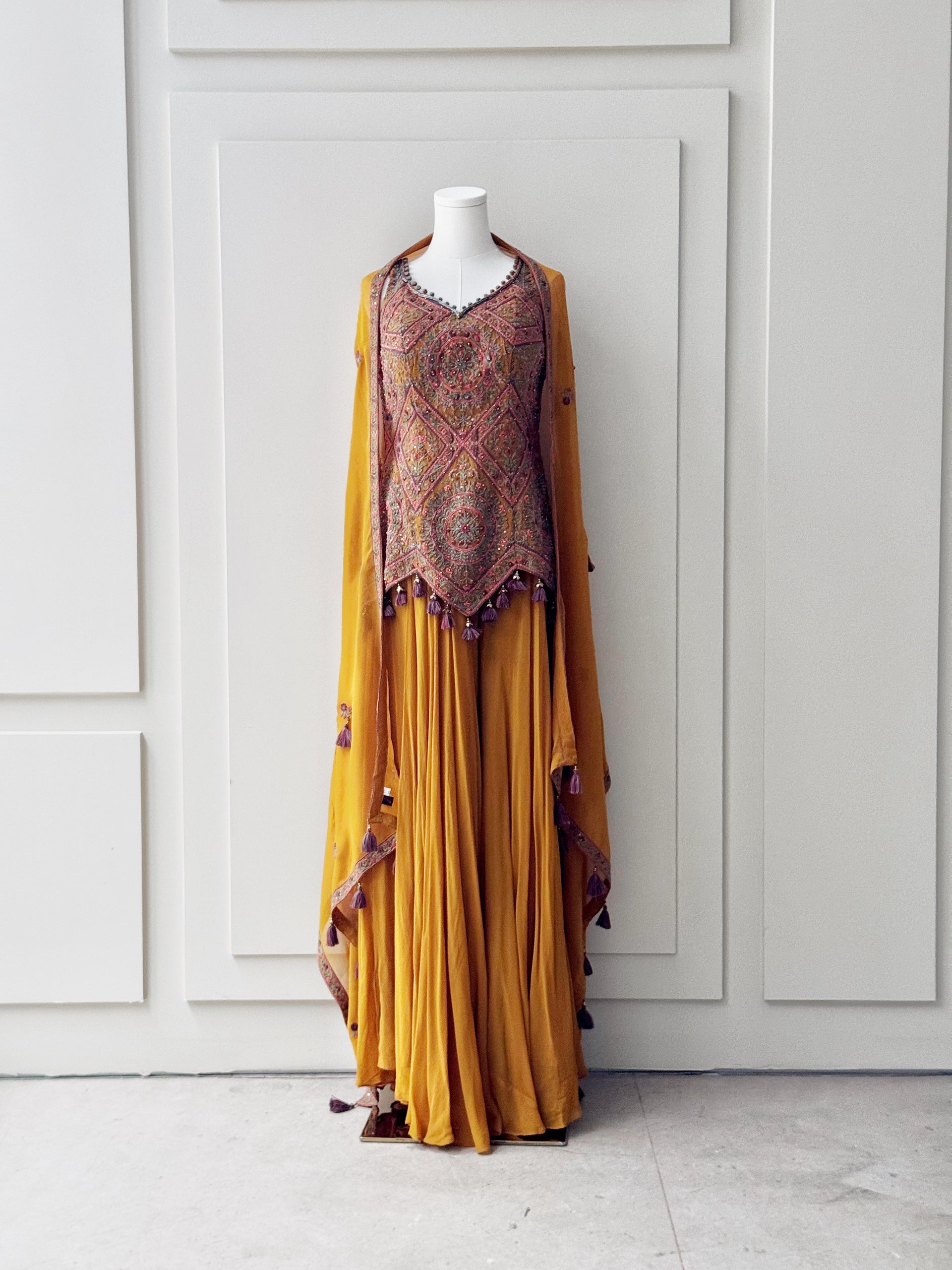 Mustard Yellow Sharara Suit