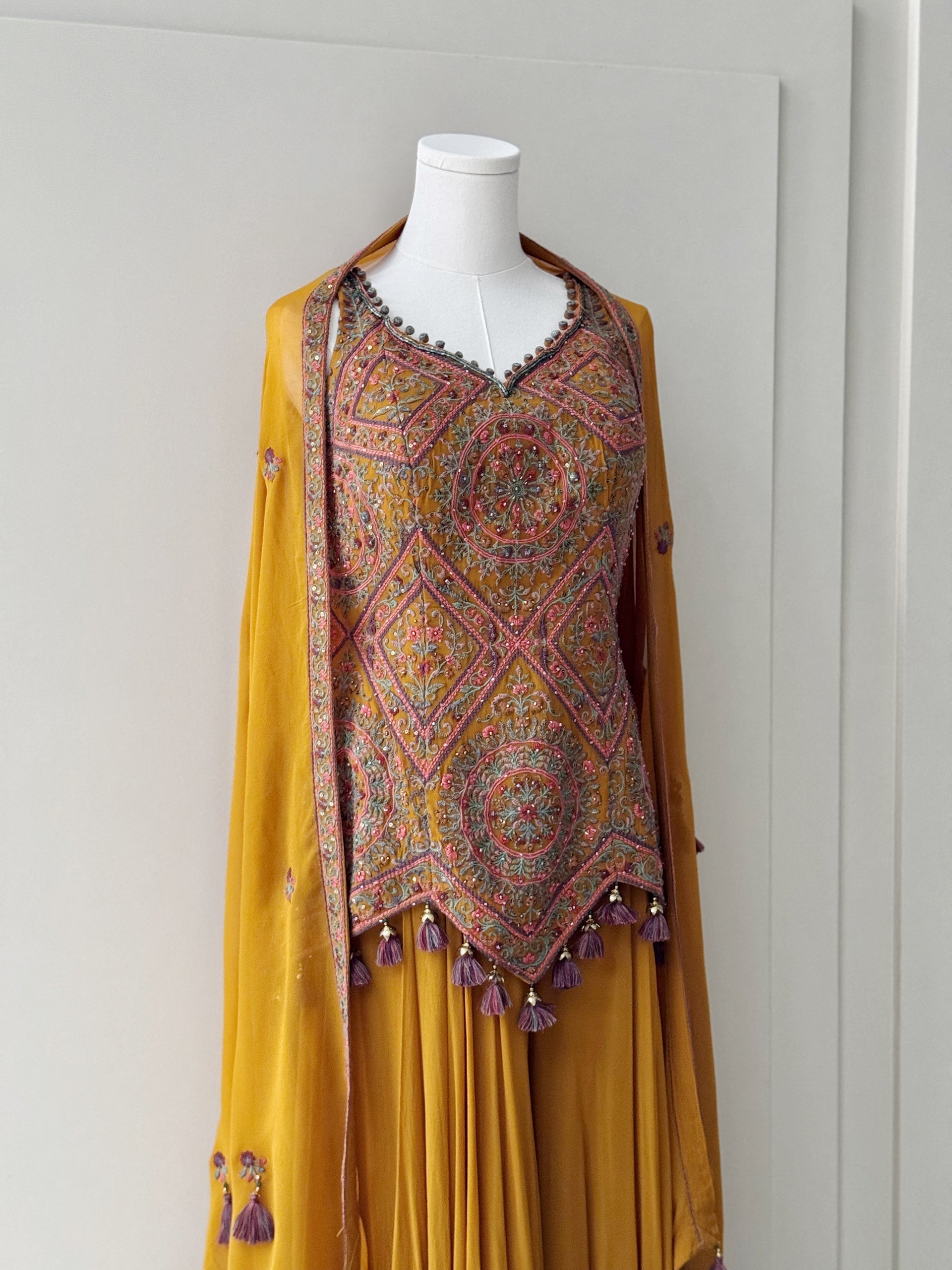 Mustard Yellow Sharara Suit